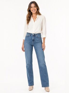 HABITUAL PEYTON WOMENS DENIM STRAIGHT LEG BLUE JEAN PANTS SIZE 8/29